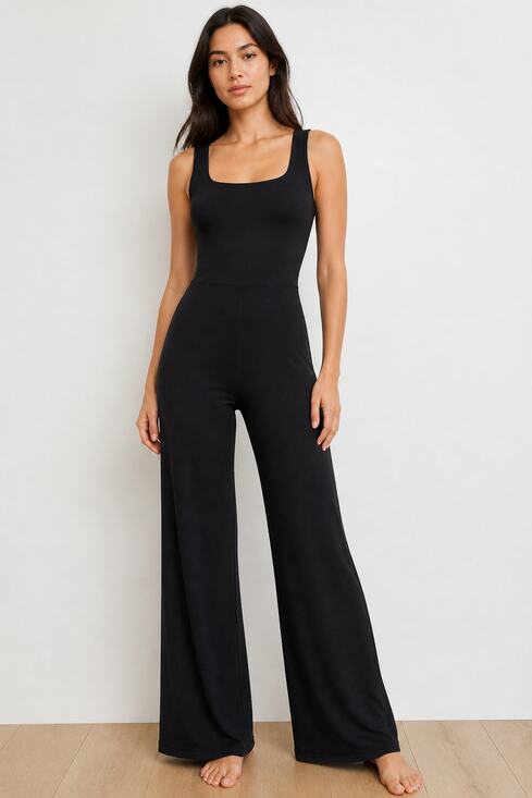 Old Navy Pants - Old Navy Women's PowerSoft Go-Dry Black Flare Leg Jumpsuit XS